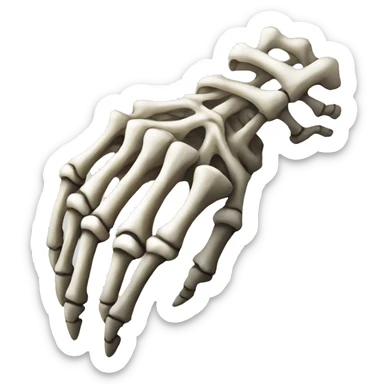 skeleton hand sticker