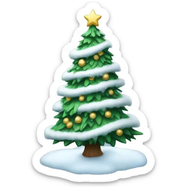 Snowy Christmas tree sticker