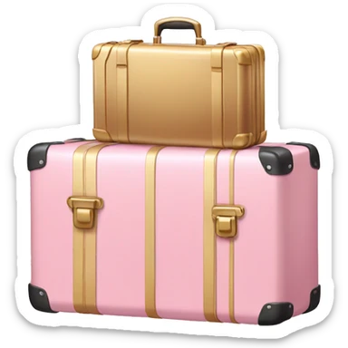Light pink golden suit case  sticker