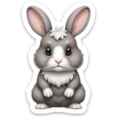 dark grey dwarf aries rabbit sticker