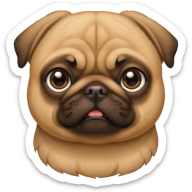 Make a brownish golden pug sticker