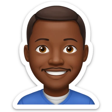 Martin Lawrence with dark brown hair sticker