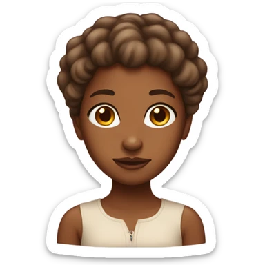brown girl with a big forehead sticker