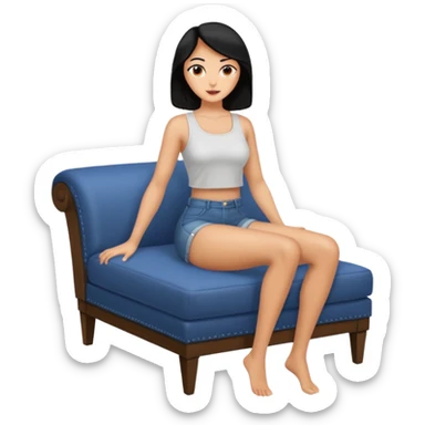 Naked woman full body spread legs sticker
