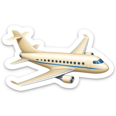 Cream airplane sticker
