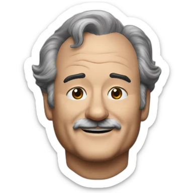 Bill murray black hair sticker