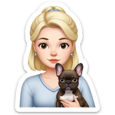 Woman with french bulldog sticker