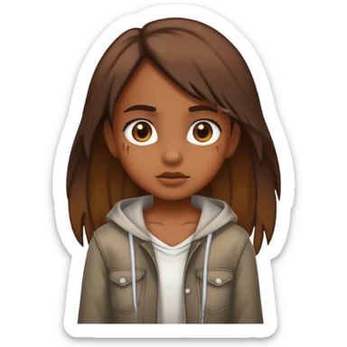 girl wearing dirty clothes sticker