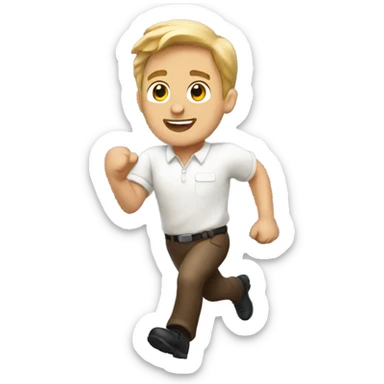 White ups guy running  sticker