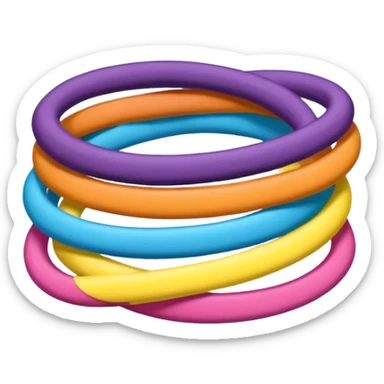 hair tie for tying hair，colourful，三根叠在一起，交错着叠 sticker