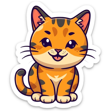 Bengal cat winking  sticker