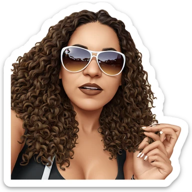 stylish girl with sunglasses sticker