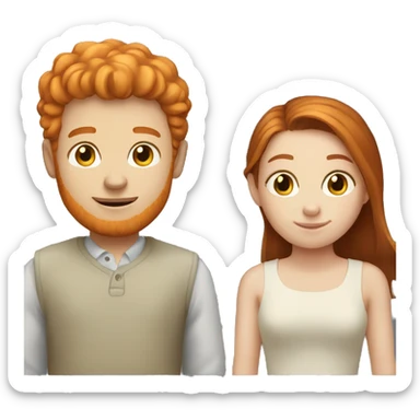 ginger girl and brunette boy  sticker