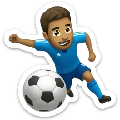 Jugador futbol metiendo gol por la escuadra sticker