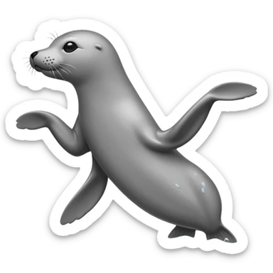 seal in back flip pose sticker