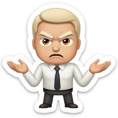 a ceo angry in a meeting sticker