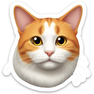 orange and white cat a little fat sticker