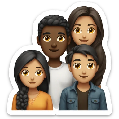 4 bestfriends, 1 indian girl 1 persian girl 1 moroccan boy 1 black boy sticker
