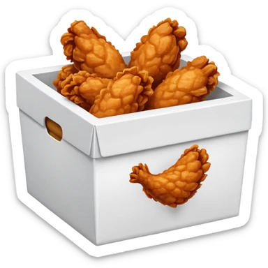 white box filled with boneless fried chicken wings sticker