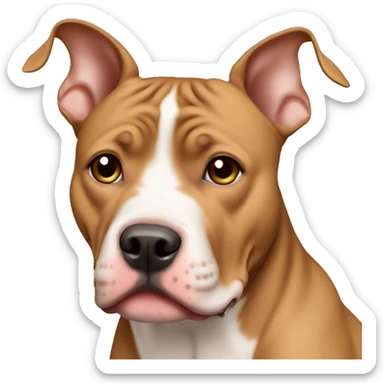 Light brown pitbull with ears cropped sticker