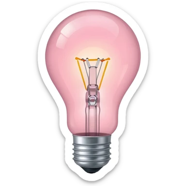 Light pink lightbulb sticker