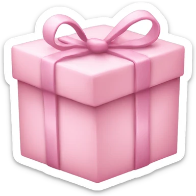 heart shaped light pink gift box sticker