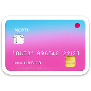 Vaporwave color themed credit card emoji, DO NOT INCLUDE NUMBERS OR TEXT sticker