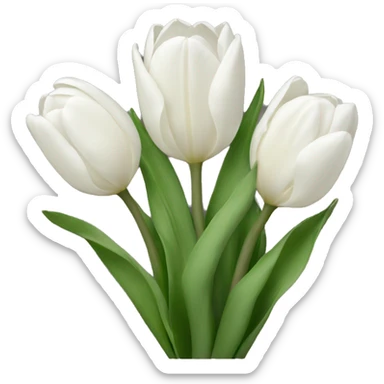 White tulips sticker
