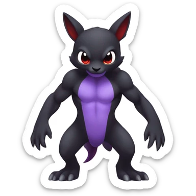 Cute cool dark black red purple animal hybrid Fakemon full  body sticker