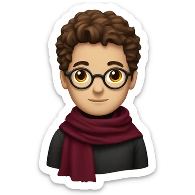 harry potter in a burgundy scarf sticker