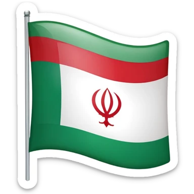 square iranian flag green white and red basic sticker
