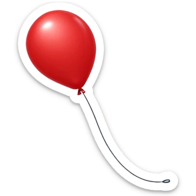 red baloon attached to red long skinny baloon  sticker