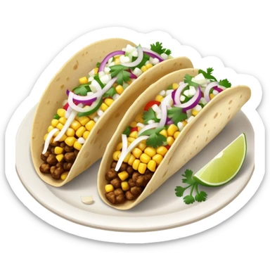 street tacos with diced white onions and cilantro only sticker