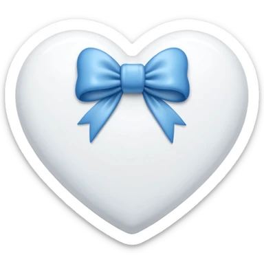 white heart with bow sticker