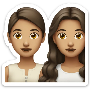 brunette sisters sticker