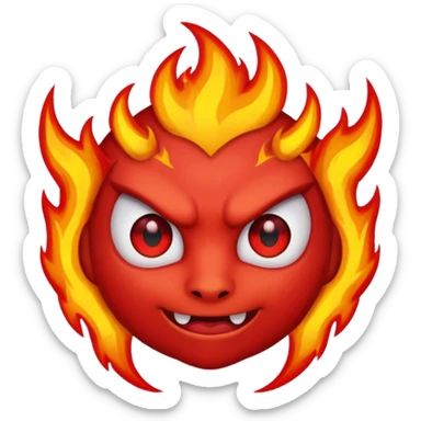 Diablito con ojos de fuego sticker