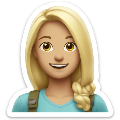 smiling blonde Girl outdoors sticker