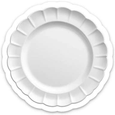 Scalloped white plate  sticker