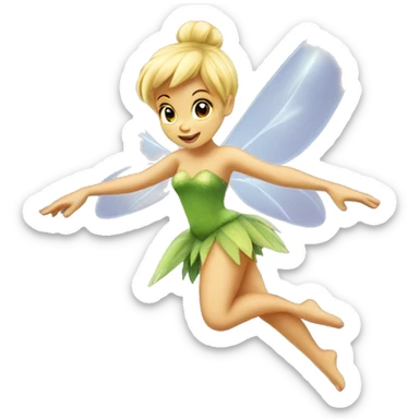 Fairy tinkerbell flying sticker