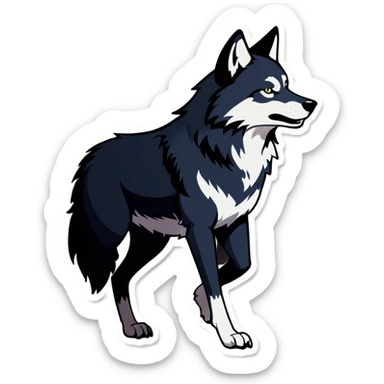 The wolf is dancing sticker