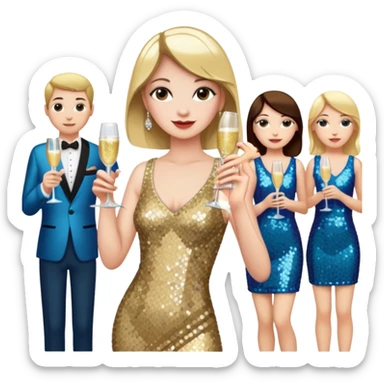 dancer at party with others sticker