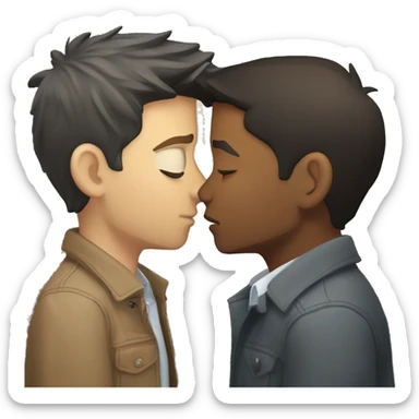 dean winchester kissing castiel eyes closed  sticker