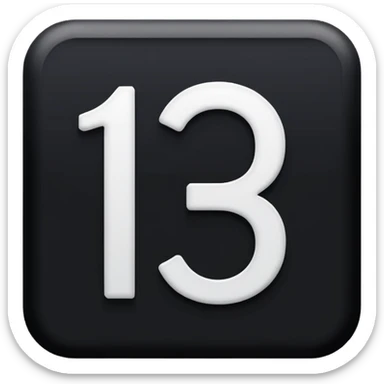 The number 15 in a black circle sticker