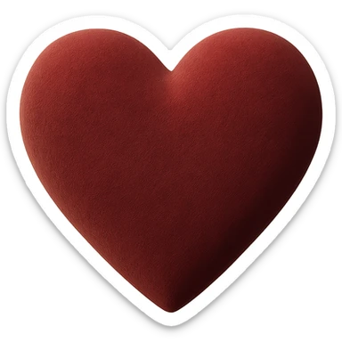 realistic digital art of a heart with a velvet matte texture, no background sticker