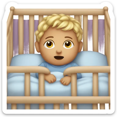Baby awake in crib sticker