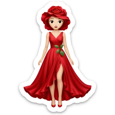 red rose dress no body sticker