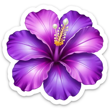 Gradient purple hibiscus with pearl sticker