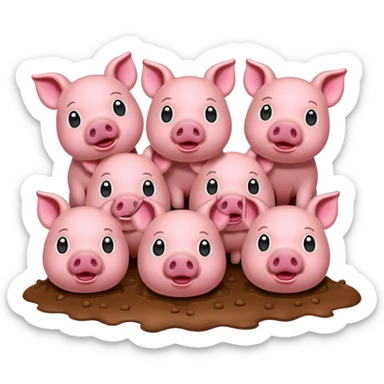 six pigs sticker
