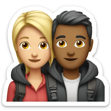 A couple in car with head on each other shoulder sticker