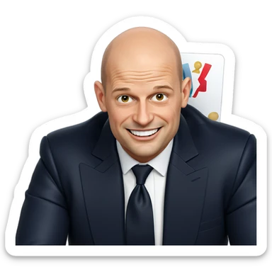 bald guy in formal attire sticker